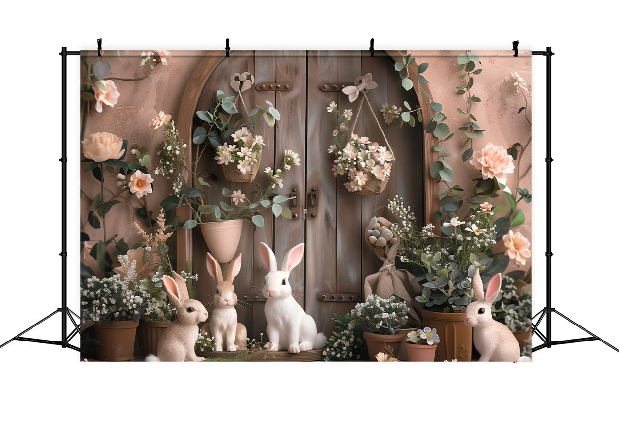 Easter Backdrop Photography Bunny Cottage Floral Decor Backdrop UK BRP12-393