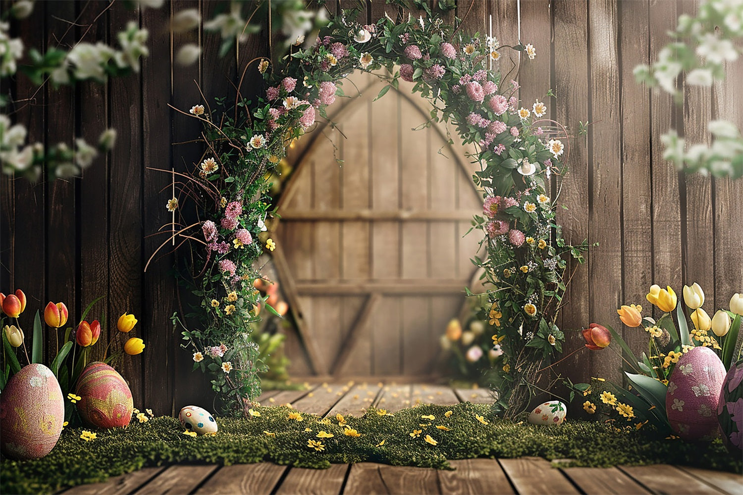 Easter Backdrop Rustic Easter Egg Garden Arch Backdrop UK BRP12-394