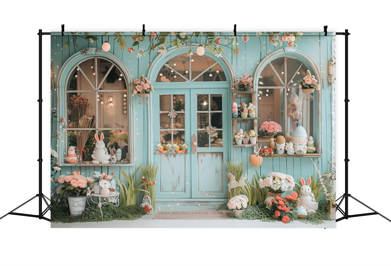 Photo Backdrops Easter Rabbit Floral Window Display Backdrop UK BRP12-395