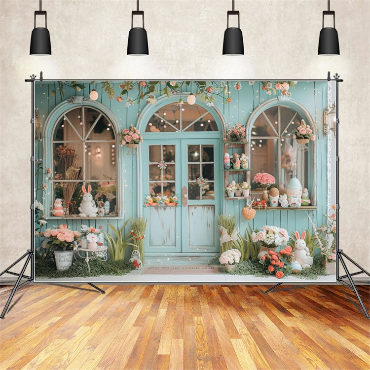 Photo Backdrops Easter Rabbit Floral Window Display Backdrop UK BRP12-395