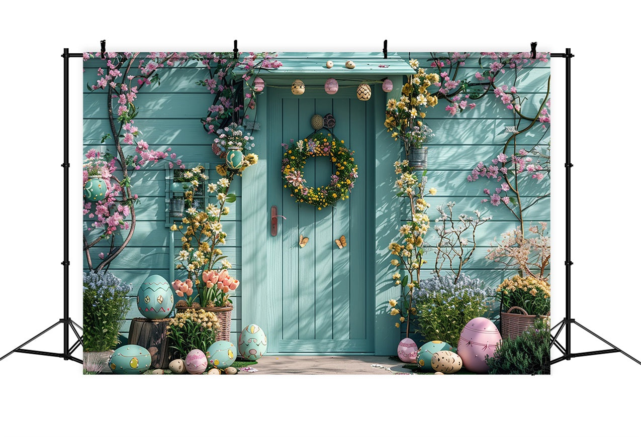 Photography Easter Backdrop Charming Doorway Spring Egg Backdrop UK BRP12-397