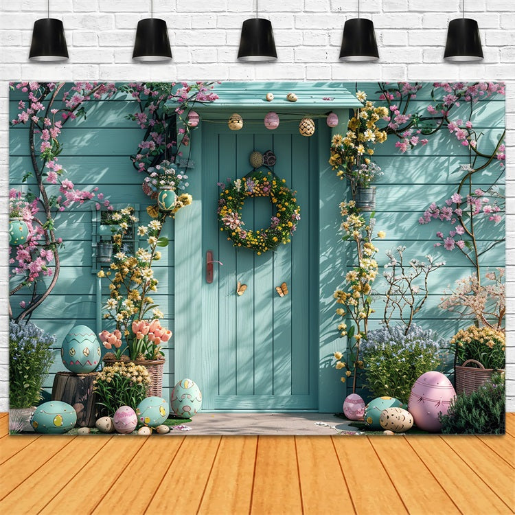 Photography Easter Backdrop Charming Doorway Spring Egg Backdrop UK BRP12-397