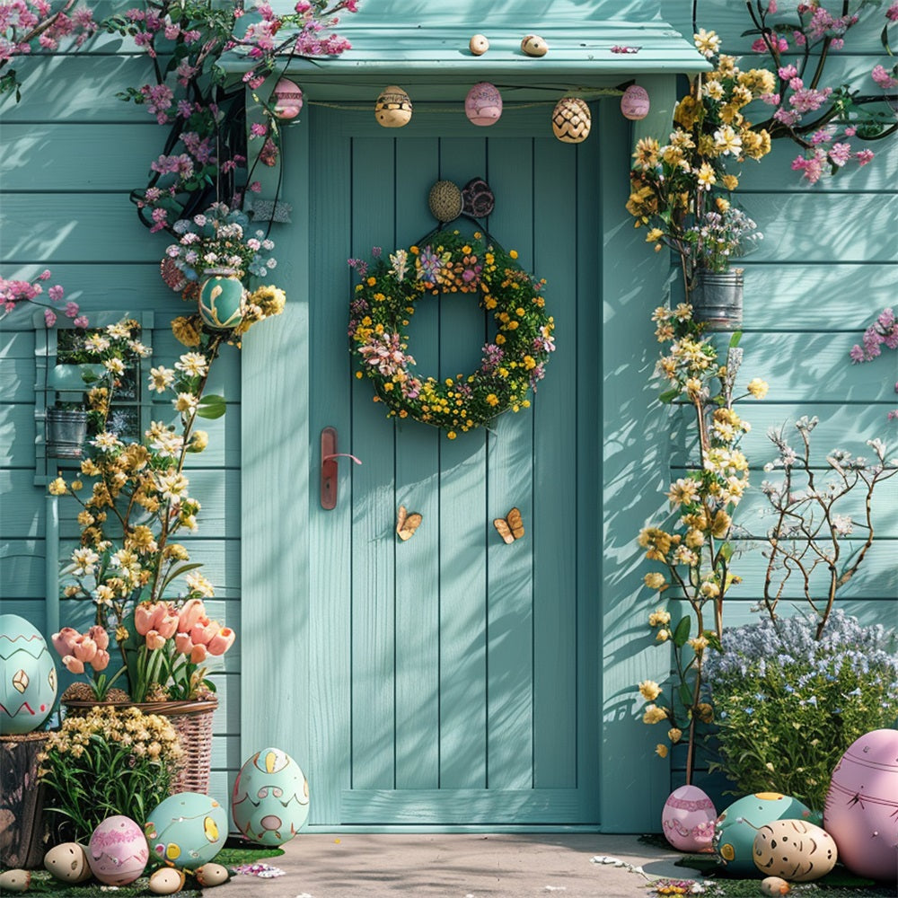 Photography Easter Backdrop Charming Doorway Spring Egg Backdrop UK BRP12-397