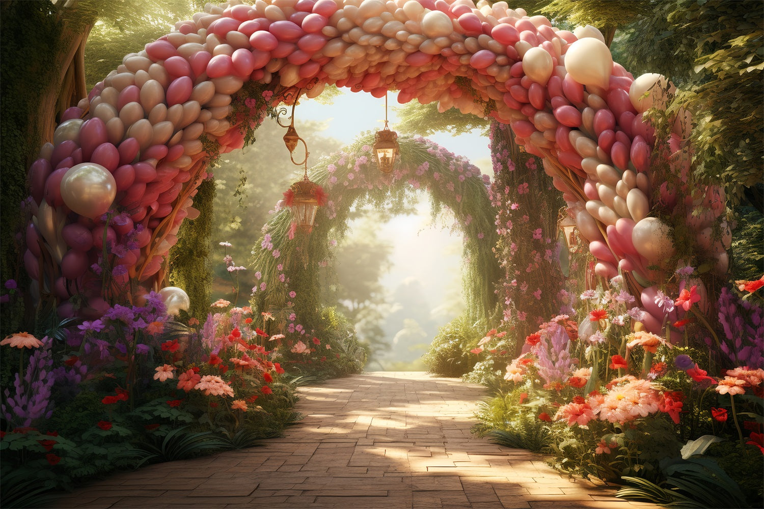 Easter Backdrops Balloon Archway Spring Florals Backdrop UK BRP12-413