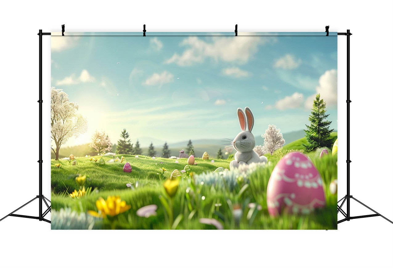 Photo Backdrops Easter Sunny Meadow Bunny Celebration Backdrop UK BRP12-420