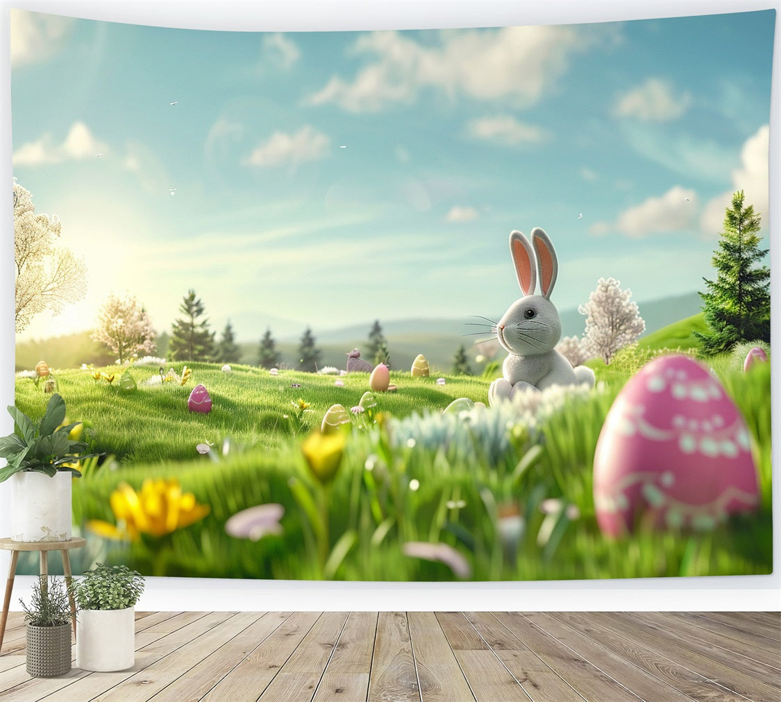 Photo Backdrops Easter Sunny Meadow Bunny Celebration Backdrop UK BRP12-420