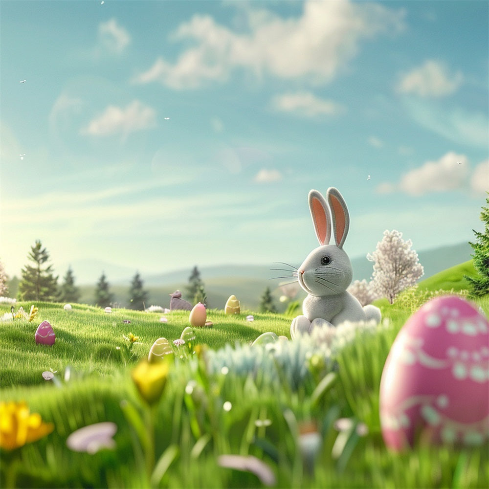 Photo Backdrops Easter Sunny Meadow Bunny Celebration Backdrop UK BRP12-420