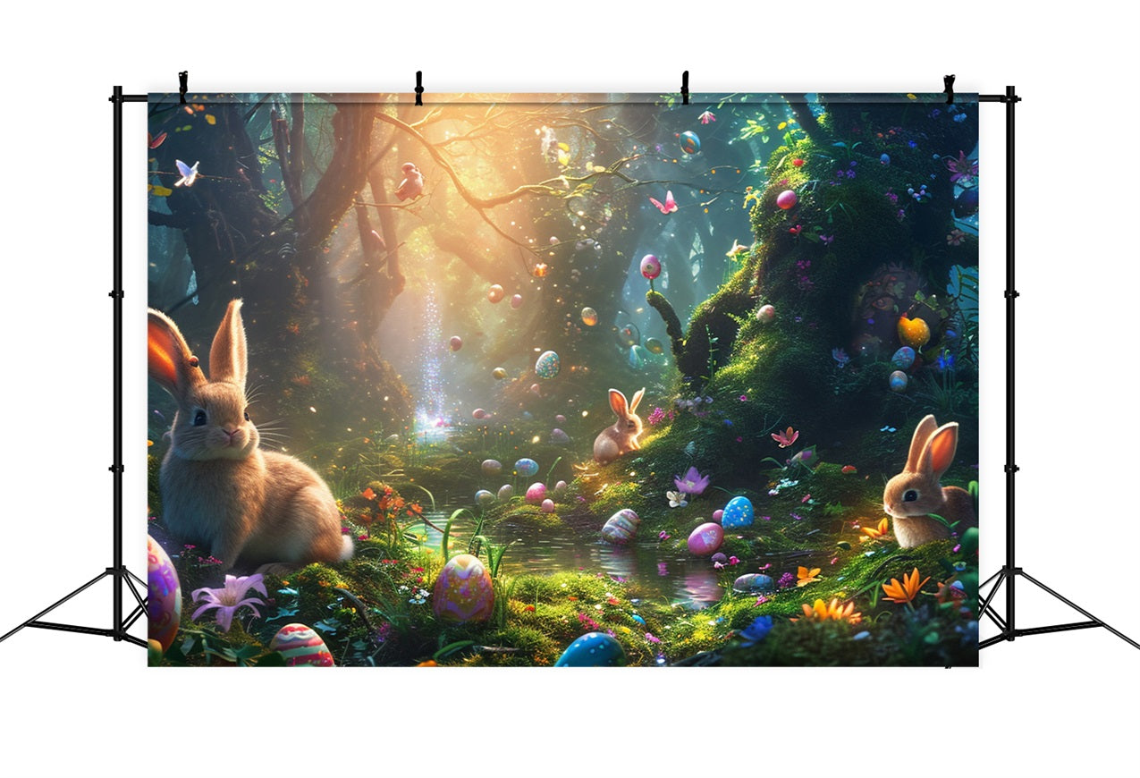 Easter Photo Backdrop Bunny Egg Hunt Forest Backdrop UK BRP12-422