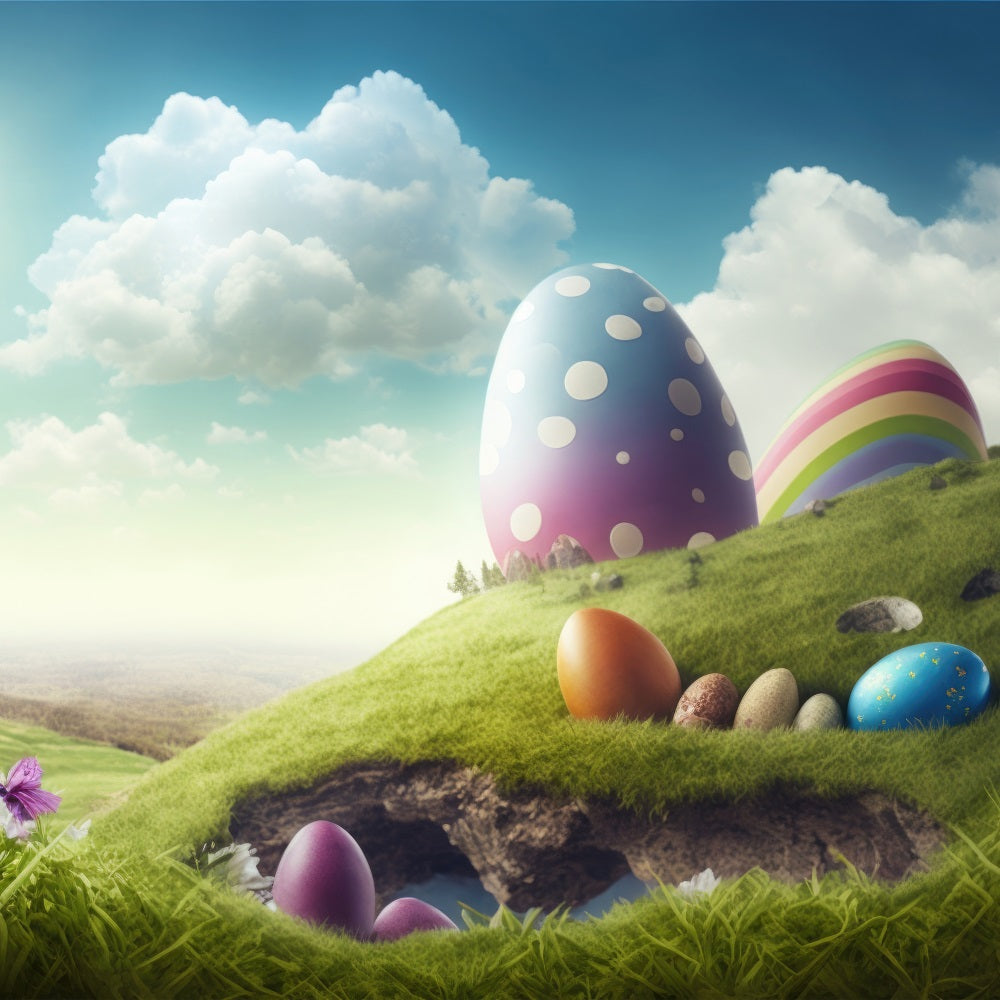 Easter Photography Backdrop Spring Eggs Scene Backdrop UK BRP12-425