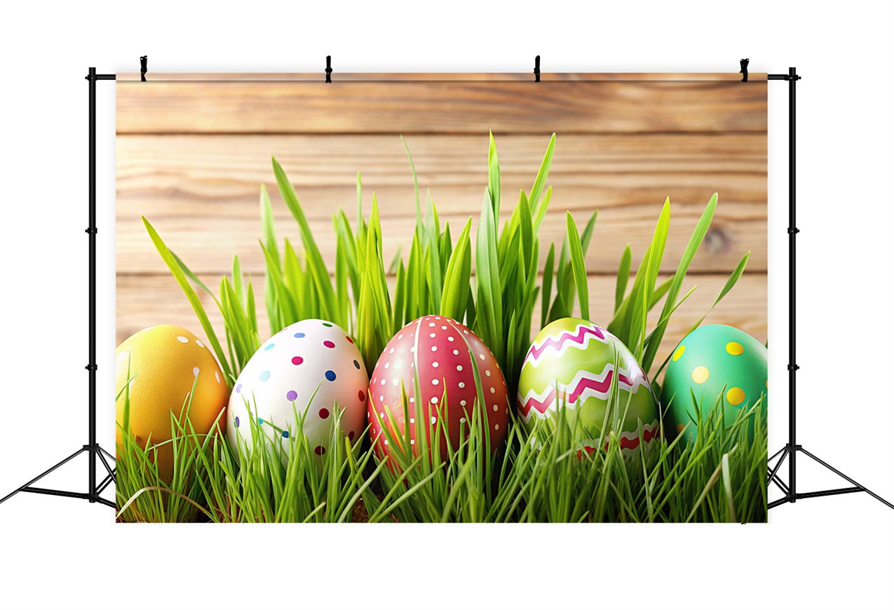 Easter Photoshoot Backdrop Egg Wooden Scene Backdrop UK BRP12-428