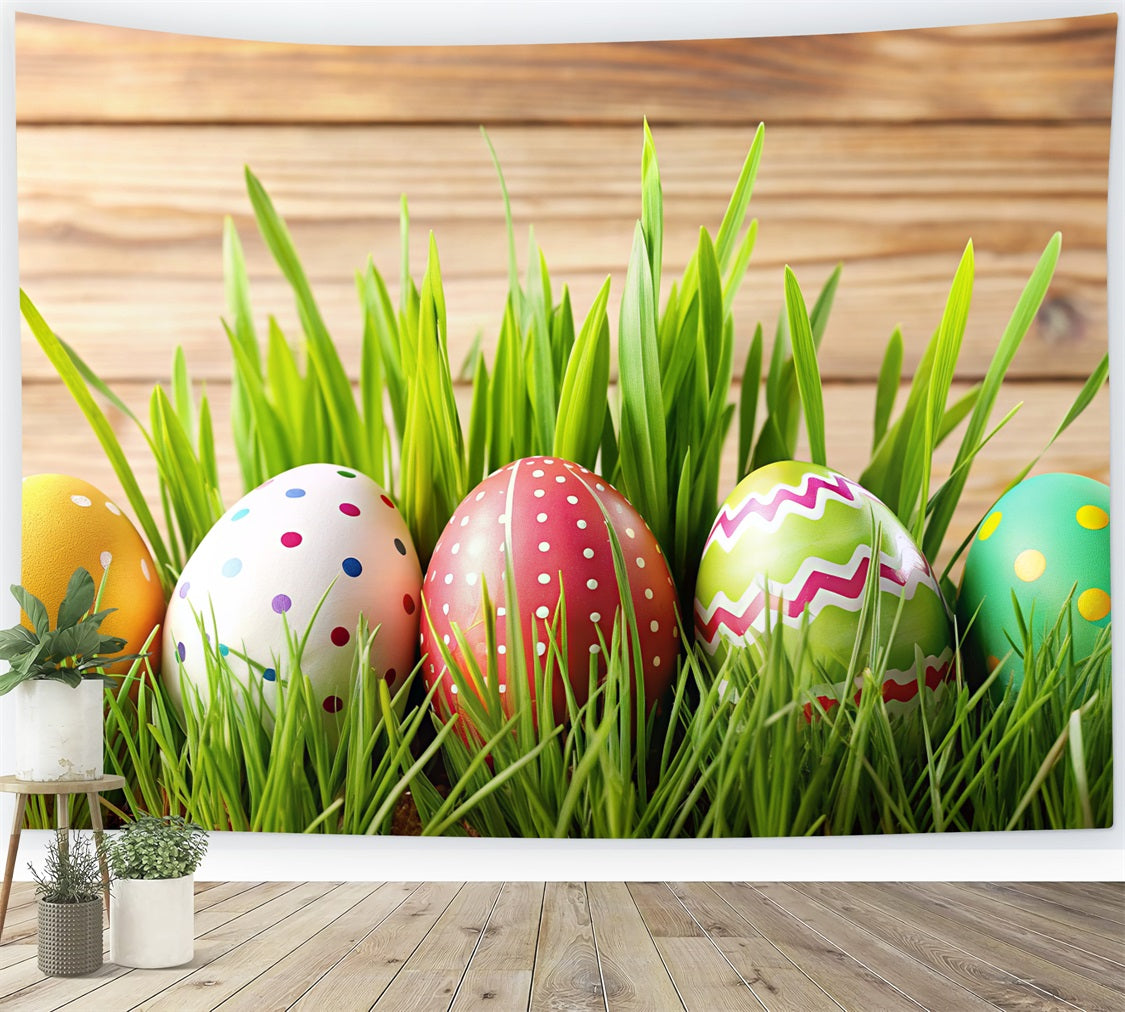 Easter Photoshoot Backdrop Egg Wooden Scene Backdrop UK BRP12-428