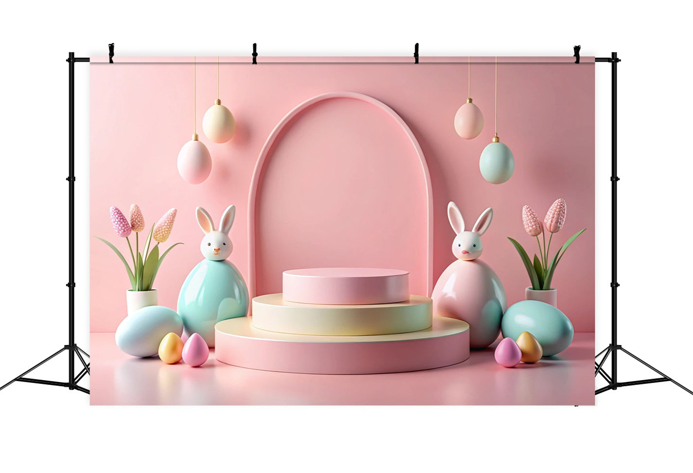 Easter Bunny Photo Backdrop Pink Arch Decor Backdrop UK BRP12-429