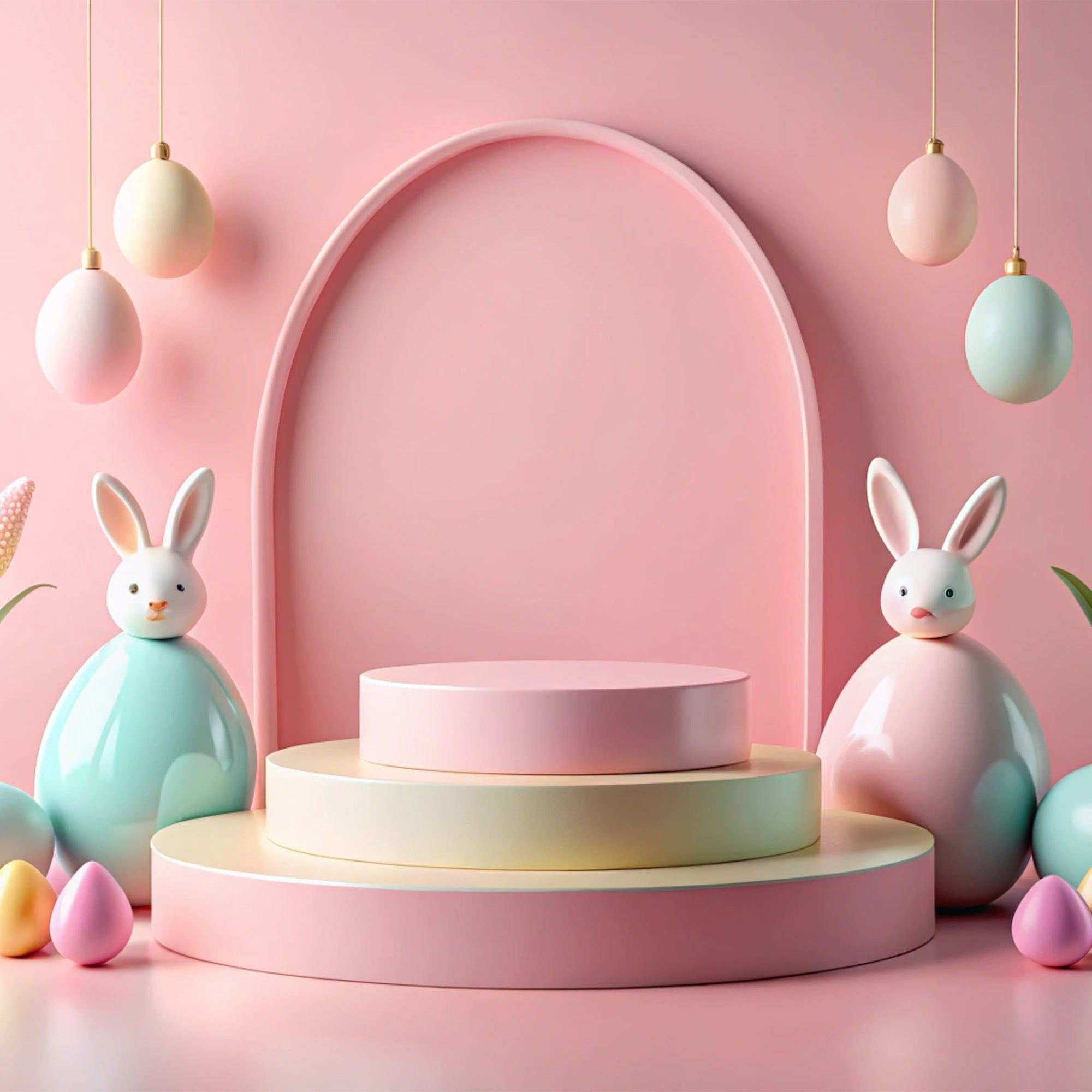 Easter Bunny Photo Backdrop Pink Arch Decor Backdrop UK BRP12-429