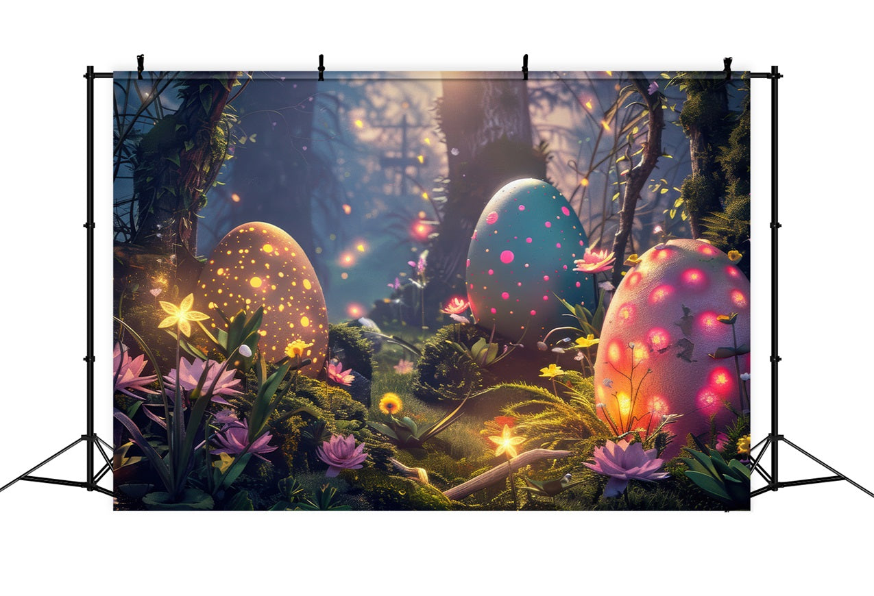 Backdrop For Easter Forest Egg Glow Photography Backdrop UK BRP12-430