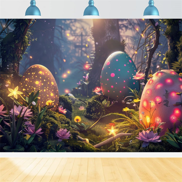 Backdrop For Easter Forest Egg Glow Photography Backdrop UK BRP12-430