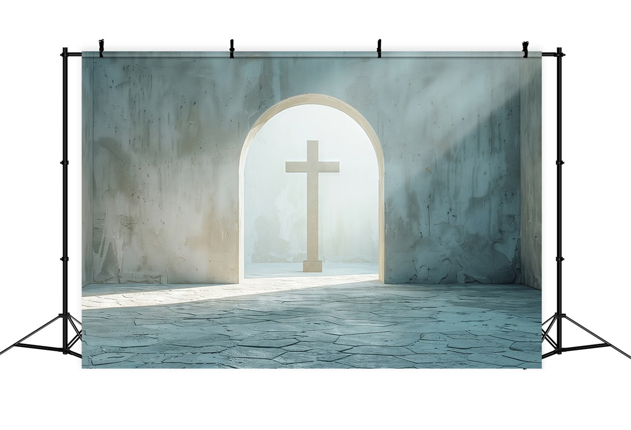 Backdrop Easter Minimalist Cross Stone Arch Backdrop UK BRP12-436