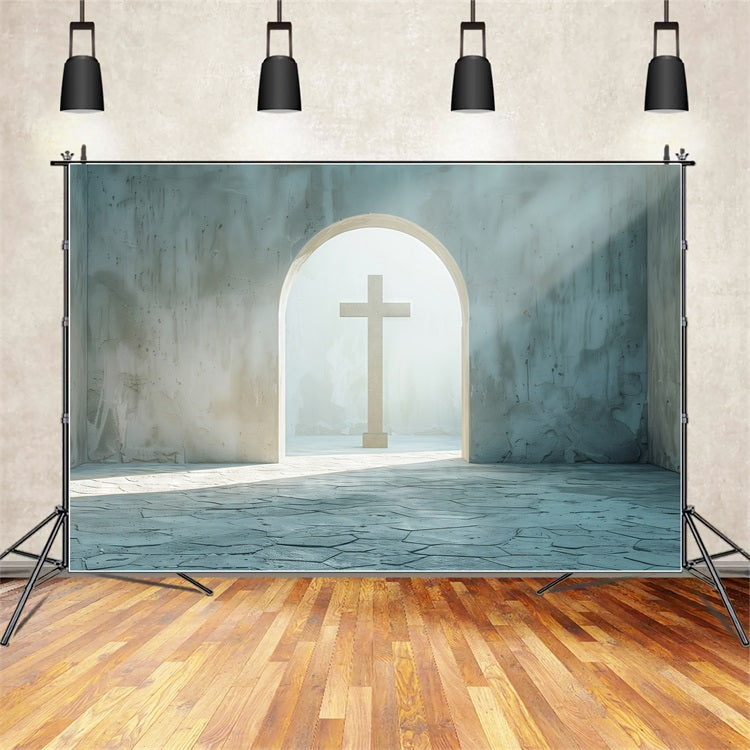 Backdrop Easter Minimalist Cross Stone Arch Backdrop UK BRP12-436