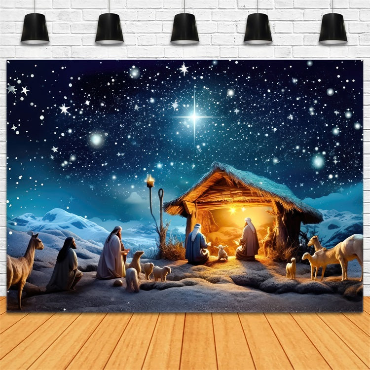 Nativity Backdrop Scene Bethlehem Star Manger Backdrop UK BRP12-438