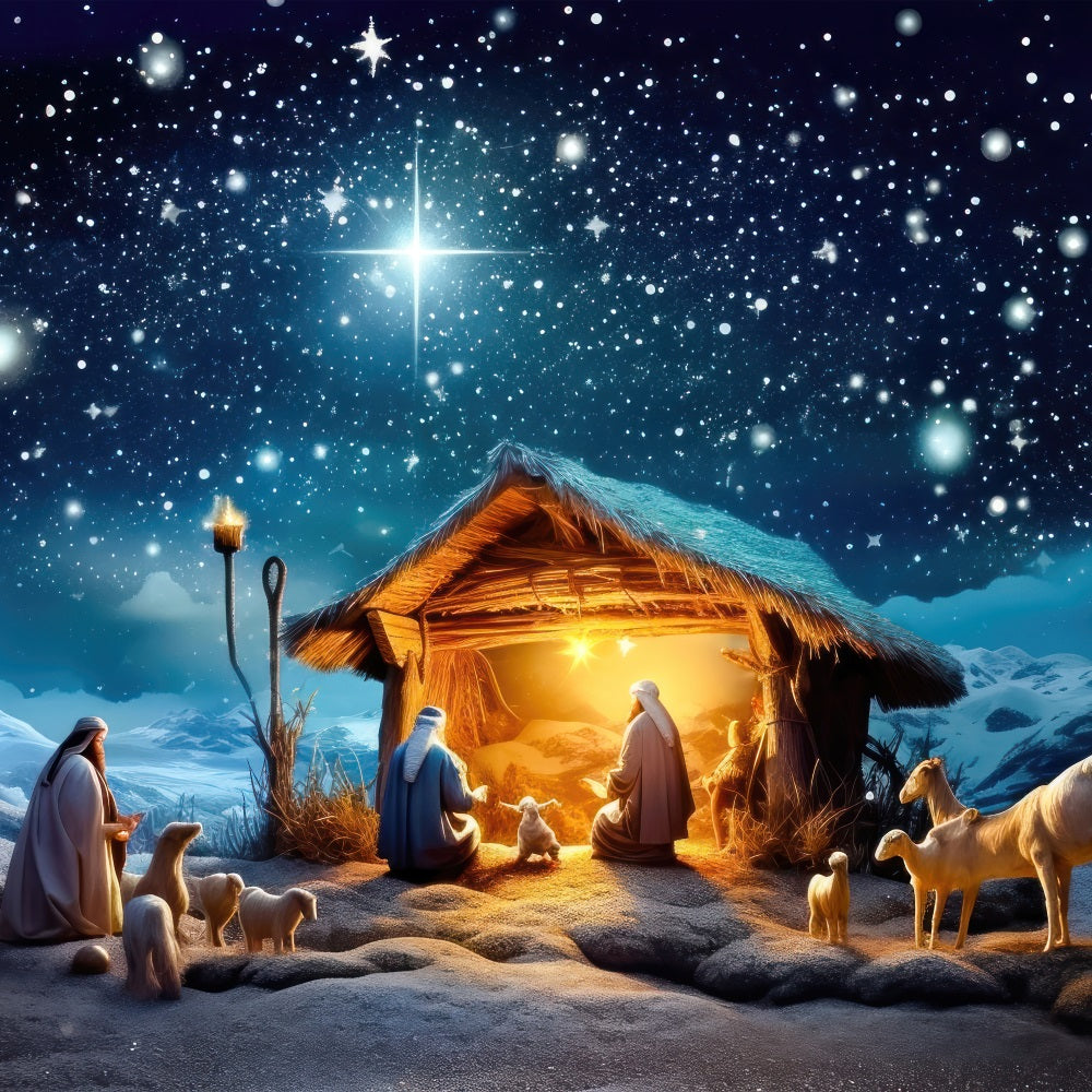 Nativity Backdrop Scene Bethlehem Star Manger Backdrop UK BRP12-438