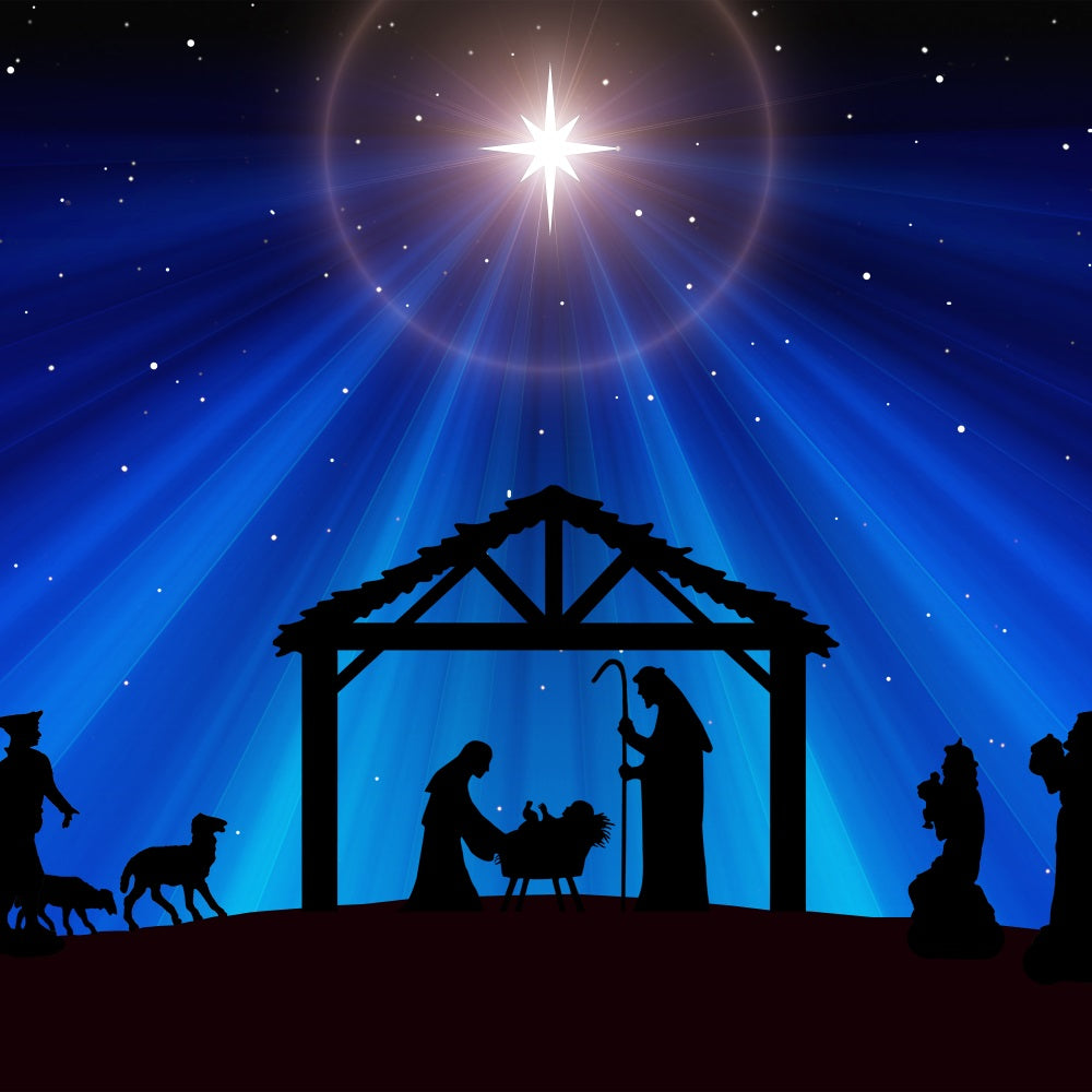 Nativity Scene Backdrop Holy Bethlehem Star Manger Backdrop UK BRP12-439