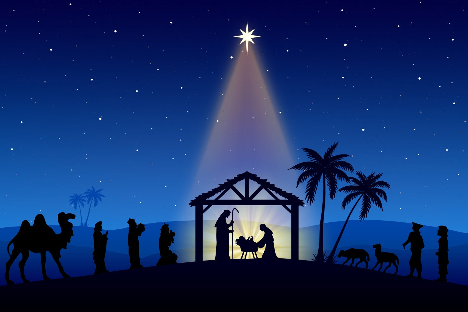 Nativity Backdrops Holy Light Manger Silhouette Scene Backdrop UK BRP12-440