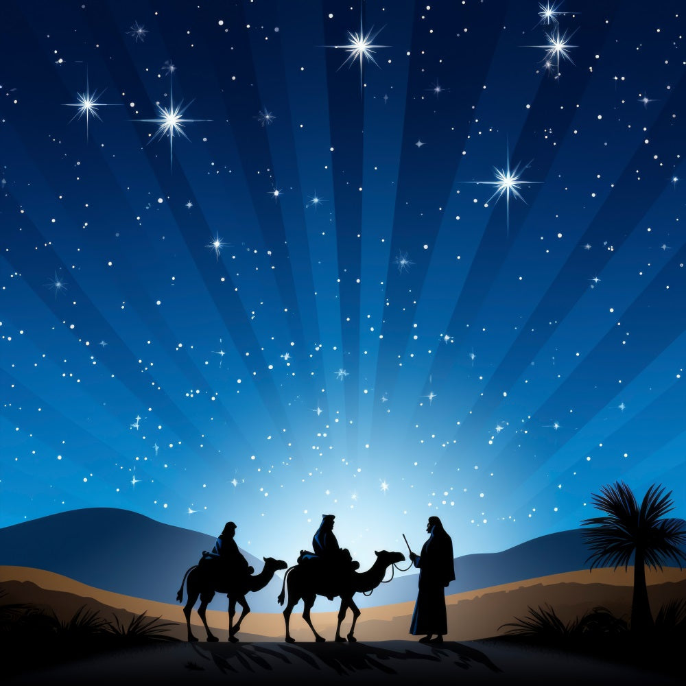 Backdrop Nativity Three Kings Starry Night Backdrop UK BRP12-445