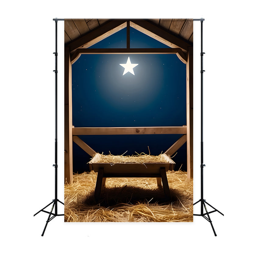 Nativity Star Backdrop Bright Bethlehem Manger Backdrop UK BRP12-446