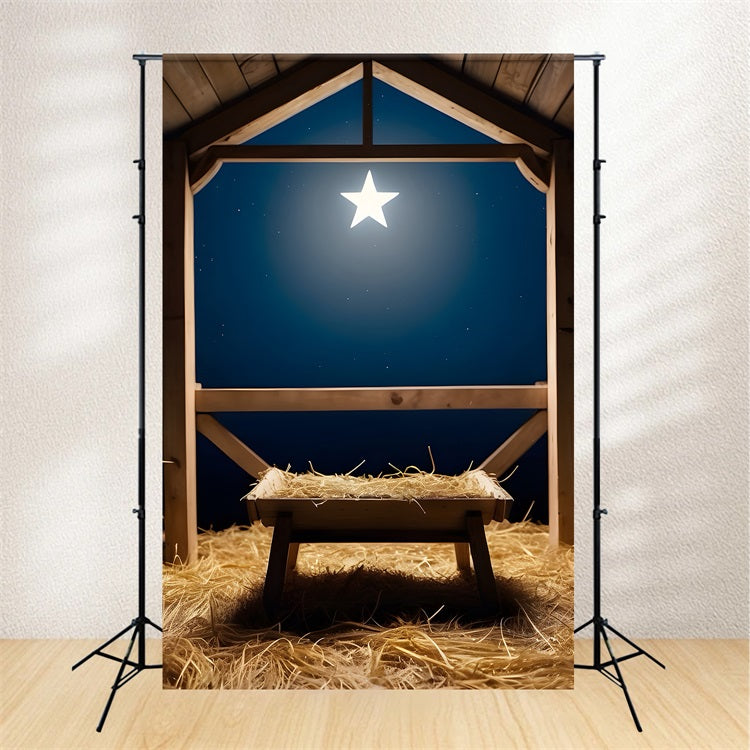 Nativity Star Backdrop Bright Bethlehem Manger Backdrop UK BRP12-446