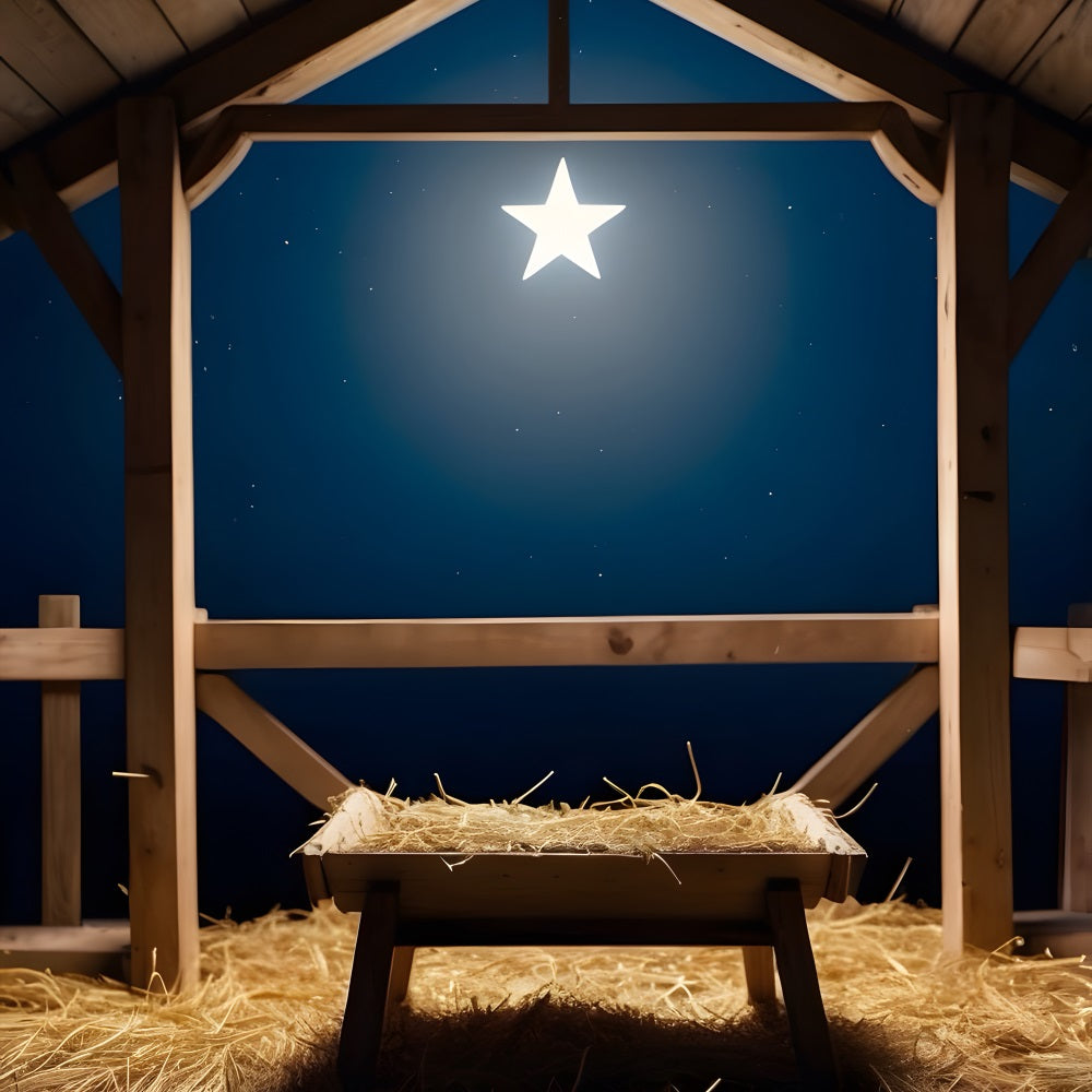 Nativity Star Backdrop Bright Bethlehem Manger Backdrop UK BRP12-446