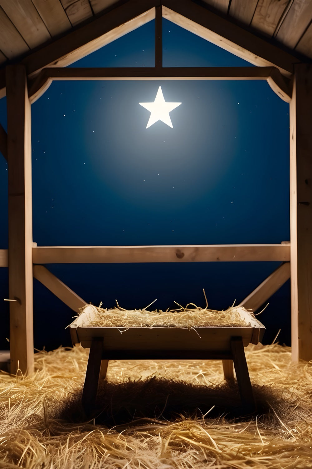 Nativity Star Backdrop Bright Bethlehem Manger Backdrop UK BRP12-446