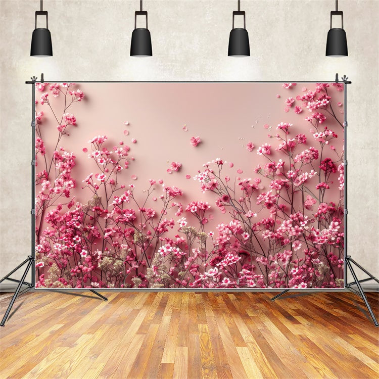 Backdrops Spring Blooming Pink Gypsophila Pastel Backdrop UK BRP12-464