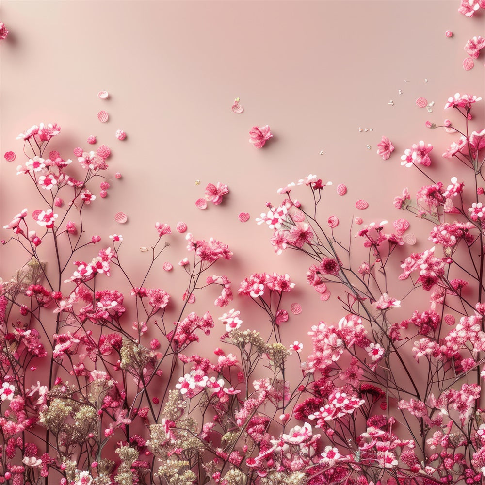 Backdrops Spring Blooming Pink Gypsophila Pastel Backdrop UK BRP12-464