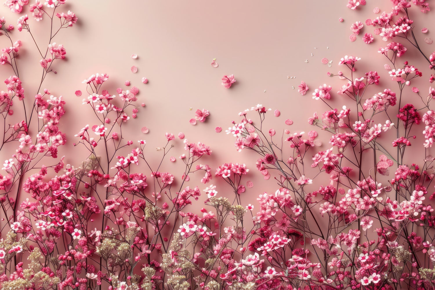 Backdrops Spring Blooming Pink Gypsophila Pastel Backdrop UK BRP12-464