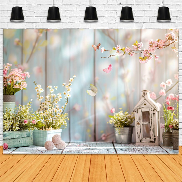 Spring Backdrops Ideas Butterfly Dance Floral Garden Backdrop UK BRP12-467