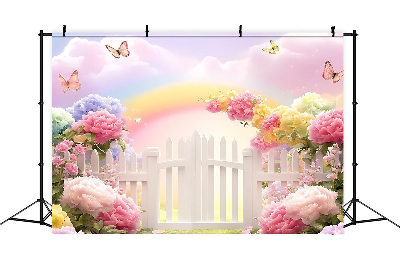 Spring Photo Backdrop Vibrant Flowers Pastel Rainbow Backdrop UK BRP12-478