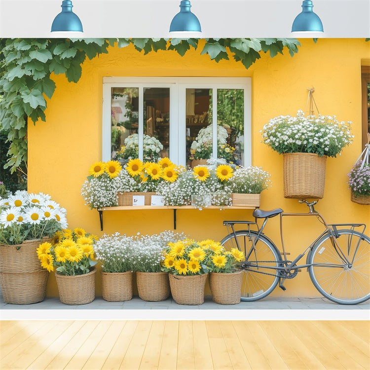 Spring Backdrop Flowers Vibrant Daisy Bicycle Backdrop UK BRP12-494