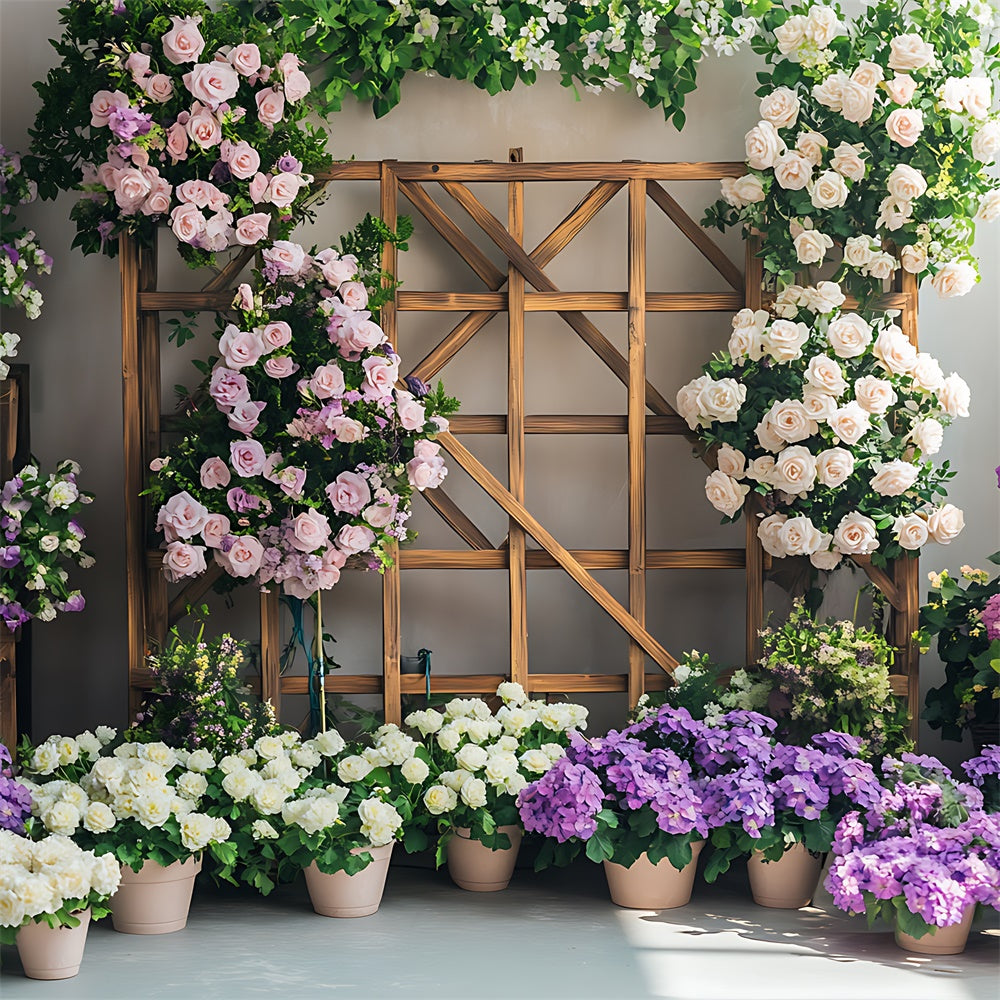 Spring Backdrop Floral Arrangement Rustic Trellis Backdrop UK BRP12-496