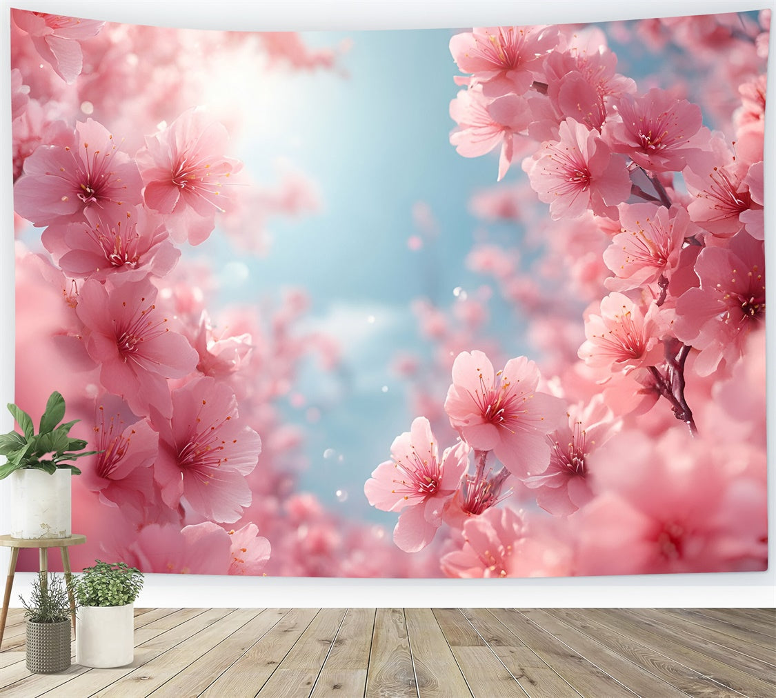 Photography Backdrops Spring Blush Pink Cherry Blossoms Backdrop UK BRP12-500