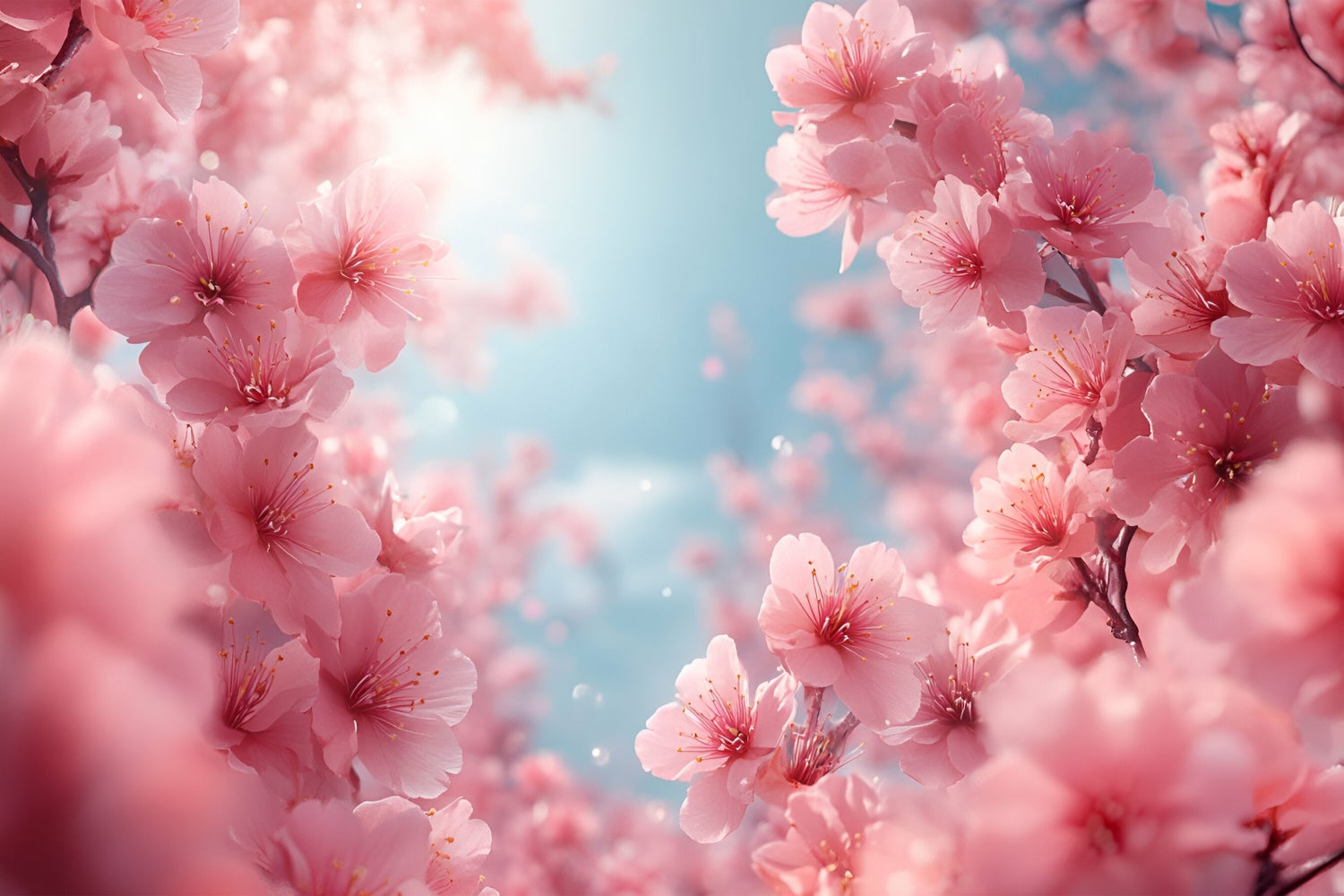 Photography Backdrops Spring Blush Pink Cherry Blossoms Backdrop UK BRP12-500