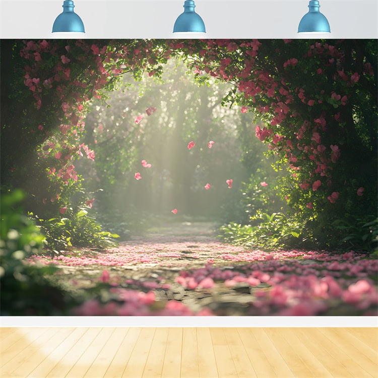 Backdrop Spring Pink Petal Archway Path Backdrop UK BRP12-502