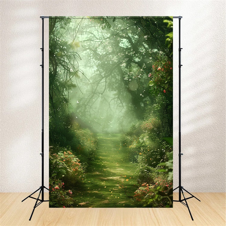 Backdrops Spring Dreamy Forest Pathway Wildflowers Backdrop UK BRP12-514