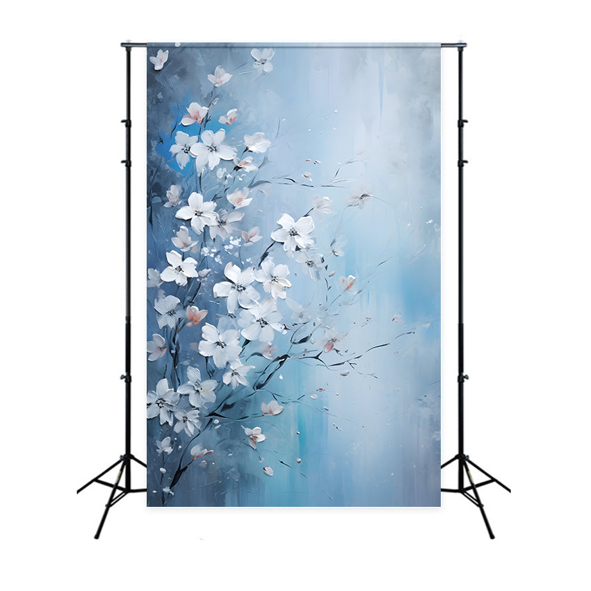 Flower Backdrop Photography Soft Blue Floral Abstract Backdrop UK BRP12-525