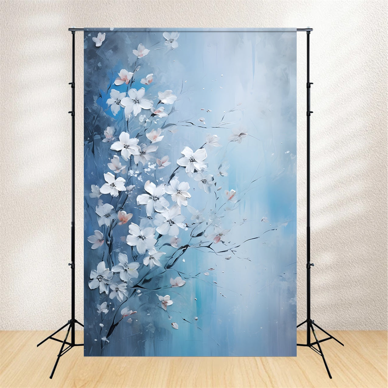 Flower Backdrop Photography Soft Blue Floral Abstract Backdrop UK BRP12-525