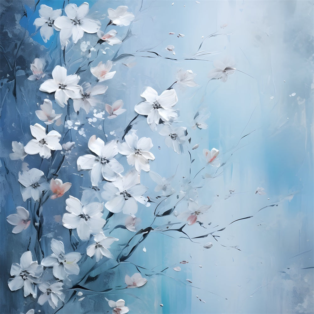 Flower Backdrop Photography Soft Blue Floral Abstract Backdrop UK BRP12-525