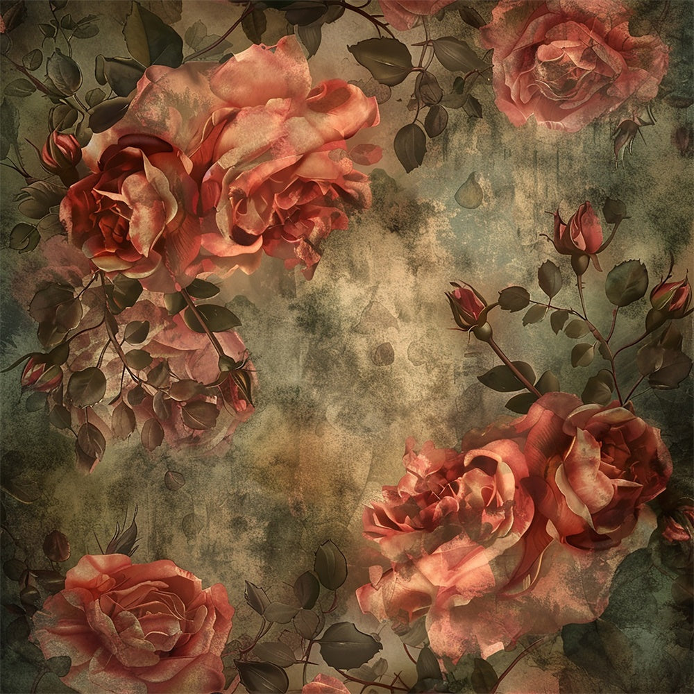 Flower Photography Backdrop Vintage Rose Flower Backdrop UK BRP12-527