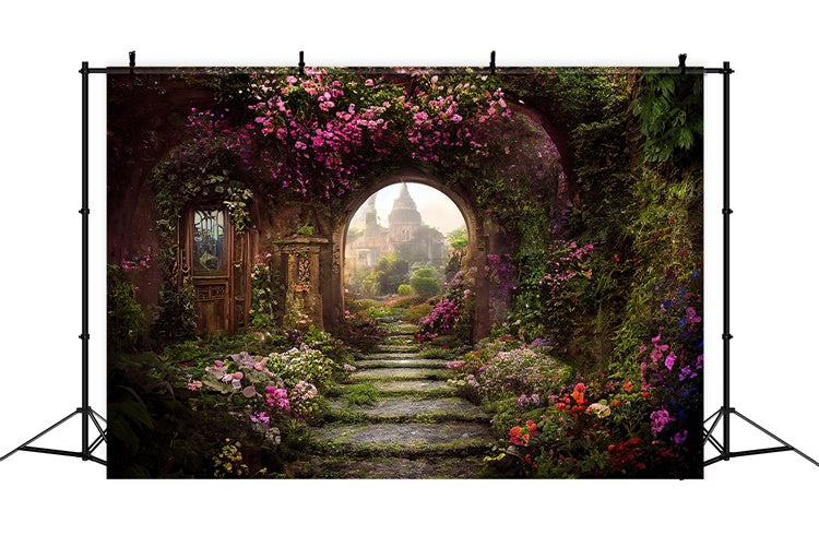 Floral Backdrop Mystical Floral Arch Garden Scene Backdrop UK BRP12-533