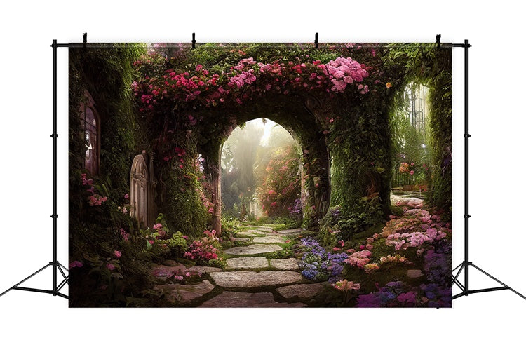 Backdrop Flowers Fairy Tale Garden Floral Arch Backdrop UK BRP12-534