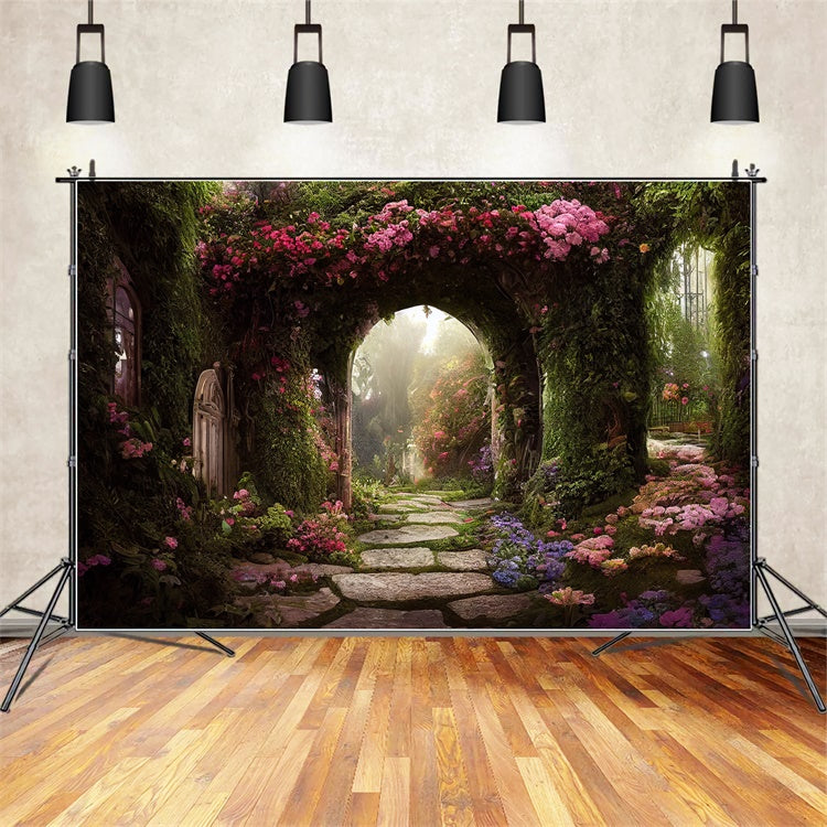 Backdrop Flowers Fairy Tale Garden Floral Arch Backdrop UK BRP12-534