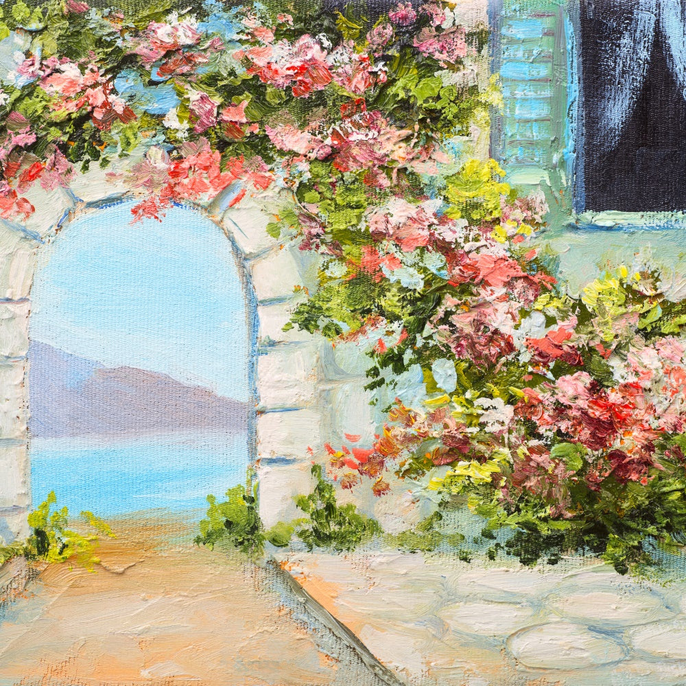 Photo Backdrop Floral Picturesque Garden Arch Sea Backdrop UK BRP12-535