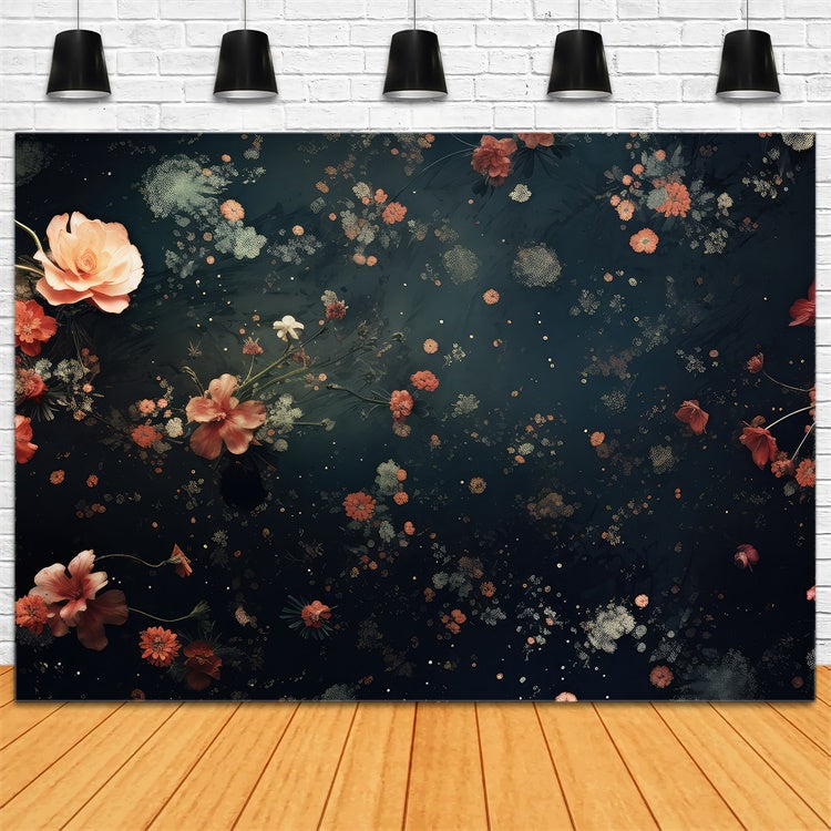 Flower Backdrop Midnight Bloom Floral Abstract Backdrop UK BRP12-536